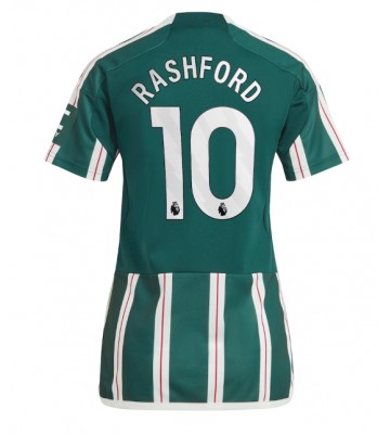 Manchester United Marcus Rashford #10 Segunda Equipación Mujer 2023-24 Manga Corta